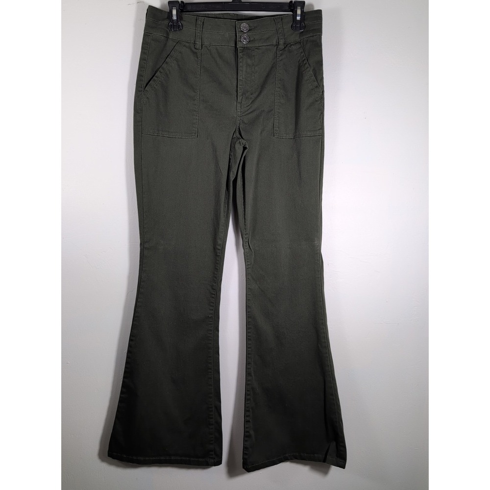 KUT From The Kloth‎ High Rise Waist Flare Army Green Pants Size 8